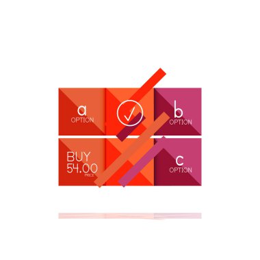 Kare seçeneğinin Infographic afiş. Bilgi ve veri görselleştirme, geometrik tasarım