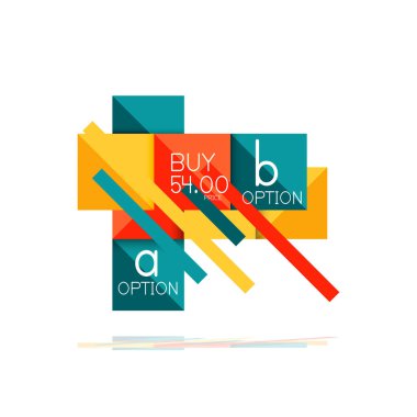 Kare seçeneğinin Infographic afiş. Bilgi ve veri görselleştirme, geometrik tasarım. Vektör çizim