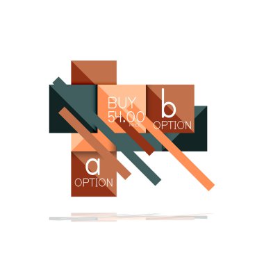 Kare seçeneğinin Infographic afiş. Bilgi ve veri görselleştirme, geometrik tasarım. Vektör çizim