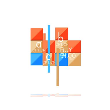 Kare seçeneğinin Infographic afiş. Bilgi ve veri görselleştirme, geometrik tasarım