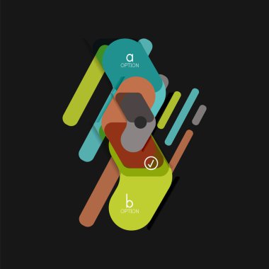 Düz tasarım geometrik infographics, ok şekli vektör etiket veya etiket, Fiyat etiketleri, promosyon rozet, simgesi tasarım, kağıt tarzı düzeni verileri grafik görselleştirme adım adım süreci için için teklif