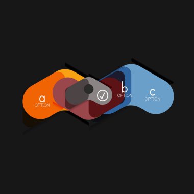 Düz tasarım geometrik infographics, ok şekli vektör etiket veya etiket, Fiyat etiketleri, promosyon rozet, simgesi tasarım, kağıt tarzı düzeni verileri grafik görselleştirme adım adım süreci için için teklif