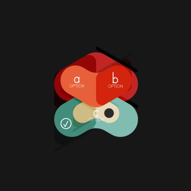 Düz tasarım geometrik infographics, ok şekli vektör etiket veya etiket, Fiyat etiketleri, promosyon rozet, simgesi tasarım, kağıt tarzı düzeni verileri grafik görselleştirme adım adım süreci için için teklif