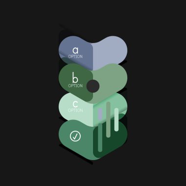 Düz tasarım geometrik infographics, ok şekli vektör etiket veya etiket, Fiyat etiketleri, promosyon rozet, simgesi tasarım, kağıt tarzı düzeni verileri grafik görselleştirme adım adım süreci için için teklif