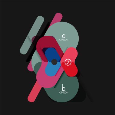 Düz tasarım geometrik infographics, ok şekli vektör etiket veya etiket, Fiyat etiketleri, promosyon rozet, simgesi tasarım, kağıt tarzı düzeni verileri grafik görselleştirme adım adım süreci için için teklif