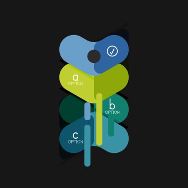 Düz tasarım geometrik infographics, ok şekli vektör etiket veya etiket, Fiyat etiketleri, promosyon rozet, simgesi tasarım, kağıt tarzı düzeni verileri grafik görselleştirme adım adım süreci için için teklif