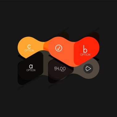 Düz tasarım geometrik infographics, ok şekli vektör etiket veya etiket, Fiyat etiketleri, promosyon rozet, simgesi tasarım, kağıt tarzı düzeni verileri grafik görselleştirme adım adım süreci için için teklif