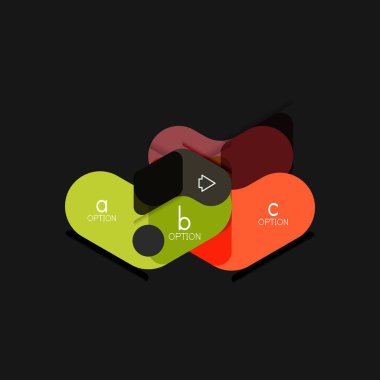 Düz tasarım geometrik infographics, ok şekli vektör etiket veya etiket, Fiyat etiketleri, promosyon rozet, simgesi tasarım, kağıt tarzı düzeni verileri grafik görselleştirme adım adım süreci için için teklif