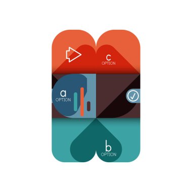 Infographics seçeneği ve adım adım içinde yuvarlak kareler, grafik, grafik, diyagram seçenekleri, parçalar, süreçleri ile unsuru