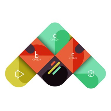 Infographics seçeneği ve adım adım içinde yuvarlak kareler, grafik, grafik, diyagram seçenekleri, parçalar, süreçleri ile unsuru