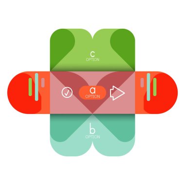 Infographics seçeneği ve adım adım içinde yuvarlak kareler, grafik, grafik, diyagram seçenekleri, parçalar, süreçleri ile unsuru