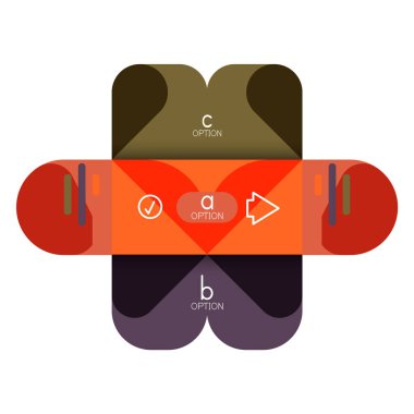 Infographics seçeneği ve adım adım içinde yuvarlak kareler, grafik, grafik, diyagram seçenekleri, parçalar, süreçleri ile unsuru