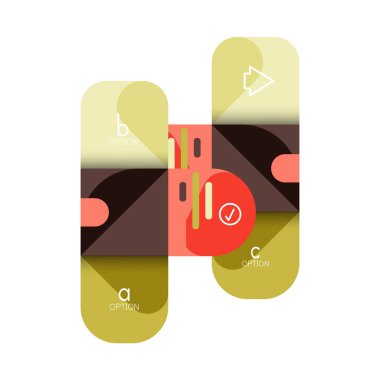 Infographics seçeneği ve adım adım içinde yuvarlak kareler, grafik, grafik, diyagram seçenekleri, parçalar, süreçleri ile unsuru