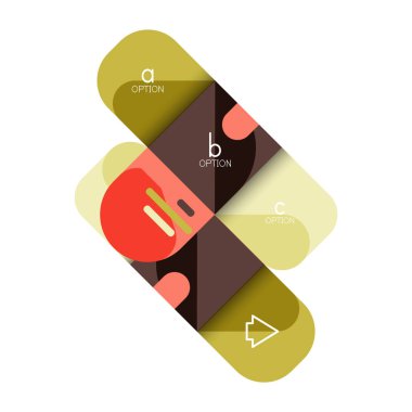 Infographics seçeneği ve adım adım içinde yuvarlak kareler, grafik, grafik, diyagram seçenekleri, parçalar, süreçleri ile unsuru. Sunuyu veya web bilgi ekranı için vektör iş şablonu