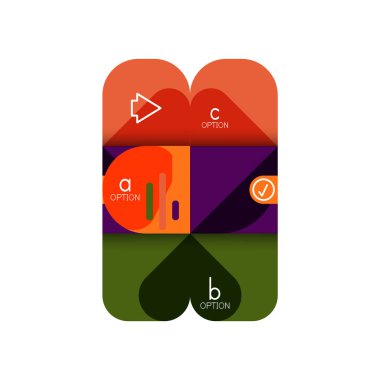 Infographics seçeneği ve adım adım içinde yuvarlak kareler, grafik, grafik, diyagram seçenekleri, parçalar, süreçleri ile unsuru