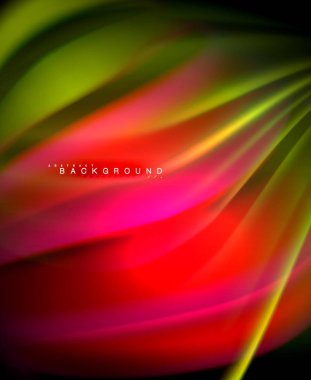 Neon holografik sıvı renkli dalga web, duvar kağıdı, desen, doku ve arka plan için