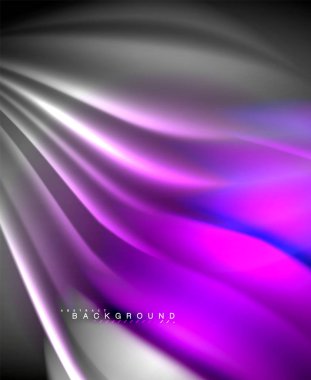 Neon holografik sıvı renkli dalga web, duvar kağıdı, desen, doku ve arka plan için