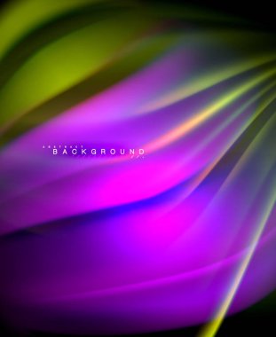 Neon holografik sıvı renkli dalga web, duvar kağıdı, desen, doku ve arka plan için