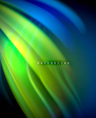 Neon holografik sıvı renkli dalga web, duvar kağıdı, desen, doku ve arka plan için