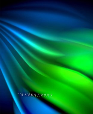 Neon holografik sıvı renkli dalga web, duvar kağıdı, desen, doku ve arka plan için