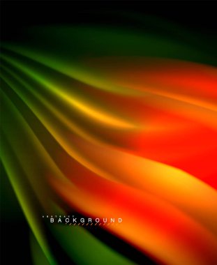 Neon holografik sıvı renkli dalga web, duvar kağıdı, desen, doku ve arka plan için