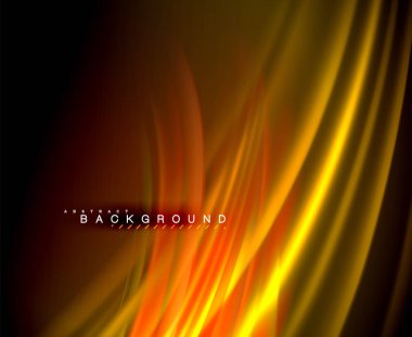 Neon parlayan dalga, sihirli enerji ve ışık arka plan. Vektör duvar kağıdı şablonu