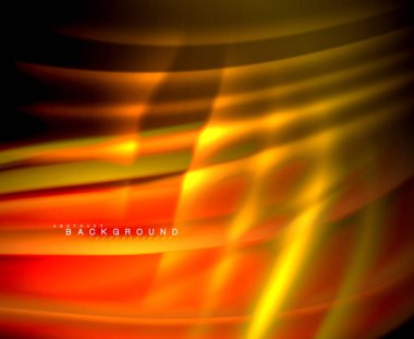 Neon parlayan dalga, sihirli enerji ve ışık arka plan. Vektör duvar kağıdı şablonu