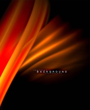 Neon parlayan dalga, sihirli enerji ve ışık arka plan. Vektör duvar kağıdı şablonu