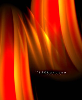 Neon parlayan dalga, sihirli enerji ve ışık arka plan. Vektör duvar kağıdı şablonu