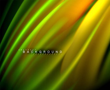 Neon parlayan dalga, sihirli enerji ve ışık arka plan. Vektör duvar kağıdı şablonu