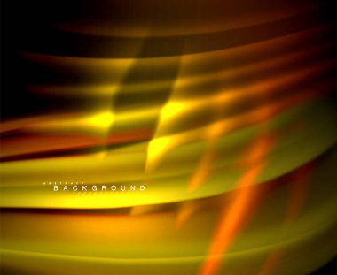 Neon parlayan dalga, sihirli enerji ve ışık arka plan. Vektör duvar kağıdı şablonu