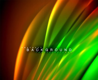 Neon parlayan dalga, sihirli enerji ve ışık arka plan. Vektör duvar kağıdı şablonu