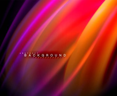 Neon parlayan dalga, sihirli enerji ve ışık arka plan. Vektör duvar kağıdı şablonu