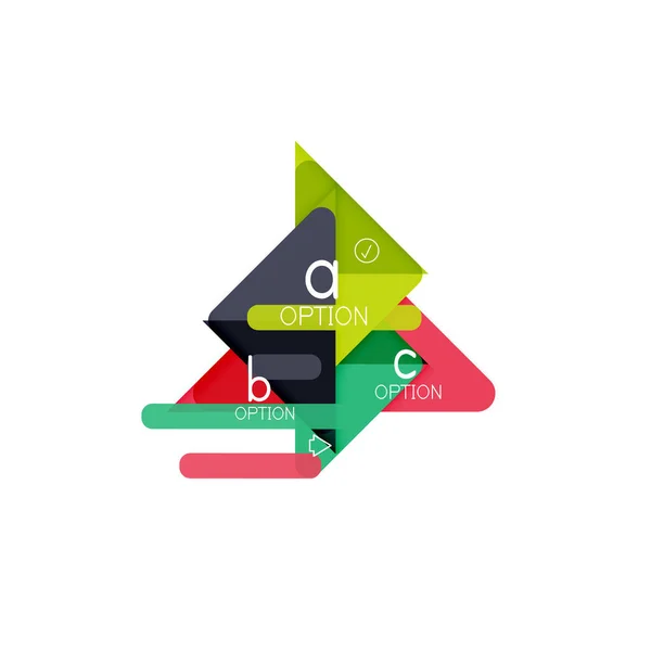 Design de visualização de dados de triângulo, layout de infográfico de opção — Vetor de Stock