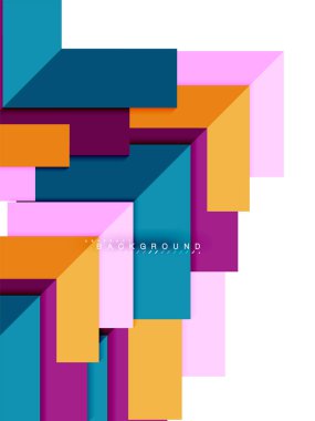 Çok renkli soyut geometrik şekiller, geometri arka plan web afiş için