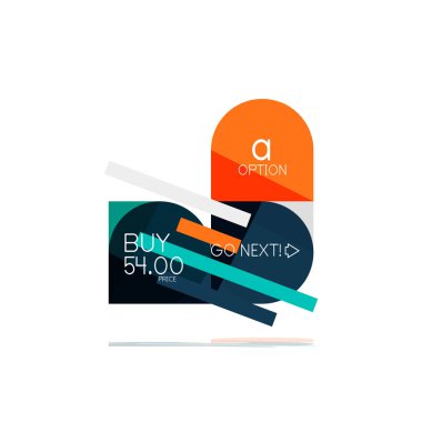 En az daire temiz soyut seçeneği adım Infographic tasarım öğesi, geometrik şekiller - Tur kareler, daireler ve satırları düzeni ile örnek metin