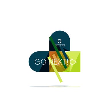 En az daire temiz soyut seçeneği adım Infographic tasarım öğesi, geometrik şekiller - Tur kareler, daireler ve satırları düzeni ile örnek metin