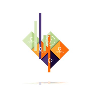 Kare seçeneğinin Infographic afiş. Bilgi ve veri görselleştirme, geometrik tasarım