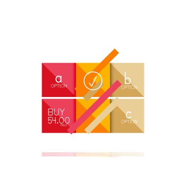 Kare seçeneğinin Infographic afiş. Bilgi ve veri görselleştirme, geometrik tasarım