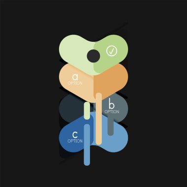 Düz tasarım geometrik infographics, ok şekli vektör etiket veya etiket, Fiyat etiketleri, promosyon rozet, simgesi tasarım, kağıt tarzı düzeni verileri grafik görselleştirme adım adım süreci için için teklif