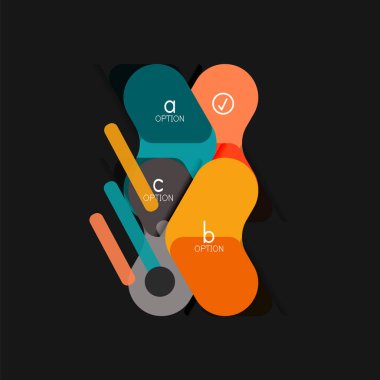 Düz tasarım geometrik infographics, ok şekli vektör etiket veya etiket, Fiyat etiketleri, promosyon rozet, simgesi tasarım, kağıt tarzı düzeni verileri grafik görselleştirme adım adım süreci için için teklif