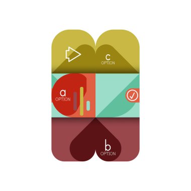 Infographics seçeneği ve adım adım içinde yuvarlak kareler, grafik, grafik, diyagram seçenekleri, parçalar, süreçleri ile unsuru