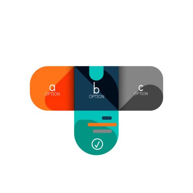 Infographics seçeneği ve adım adım içinde yuvarlak kareler, grafik, grafik, diyagram seçenekleri, parçalar, süreçleri ile unsuru