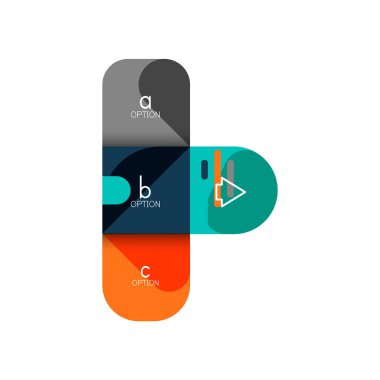 Infographics seçeneği ve adım adım içinde yuvarlak kareler, grafik, grafik, diyagram seçenekleri, parçalar, süreçleri ile unsuru