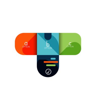 Infographics seçeneği ve adım adım içinde yuvarlak kareler, grafik, grafik, diyagram seçenekleri, parçalar, süreçleri ile unsuru