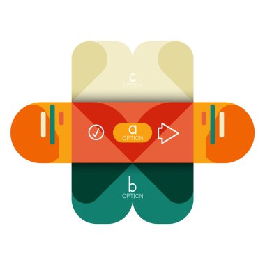 Infographics seçeneği ve adım adım içinde yuvarlak kareler, grafik, grafik, diyagram seçenekleri, parçalar, süreçleri ile unsuru. Sunuyu veya web bilgi ekranı için vektör iş şablonu