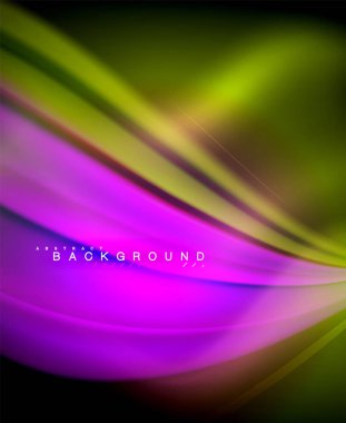 Neon holografik sıvı renkli dalga web, duvar kağıdı, desen, doku ve arka plan için