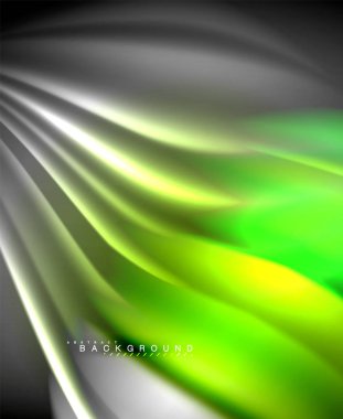 Neon holografik sıvı renkli dalga web, duvar kağıdı, desen, doku ve arka plan için