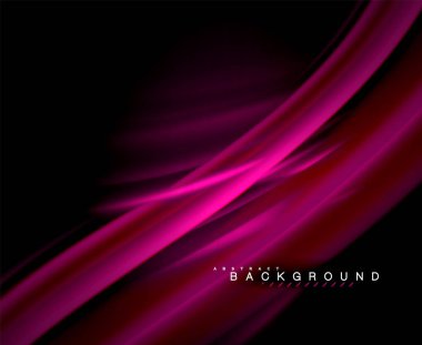 Neon parlayan dalga, sihirli enerji ve ışık arka plan. Vektör duvar kağıdı şablonu