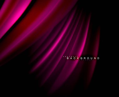 Neon parlayan dalga, sihirli enerji ve ışık arka plan. Vektör duvar kağıdı şablonu